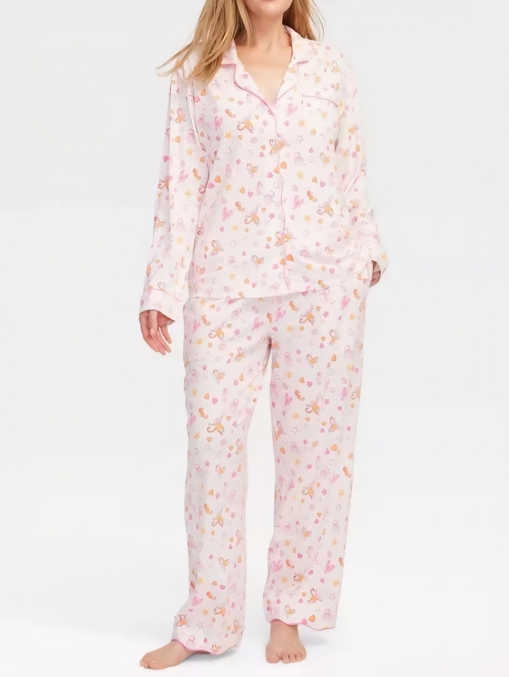 NWT Sea Life Long Sleeves and Pants Pajama Set Pink - Roller Rabbit, XS